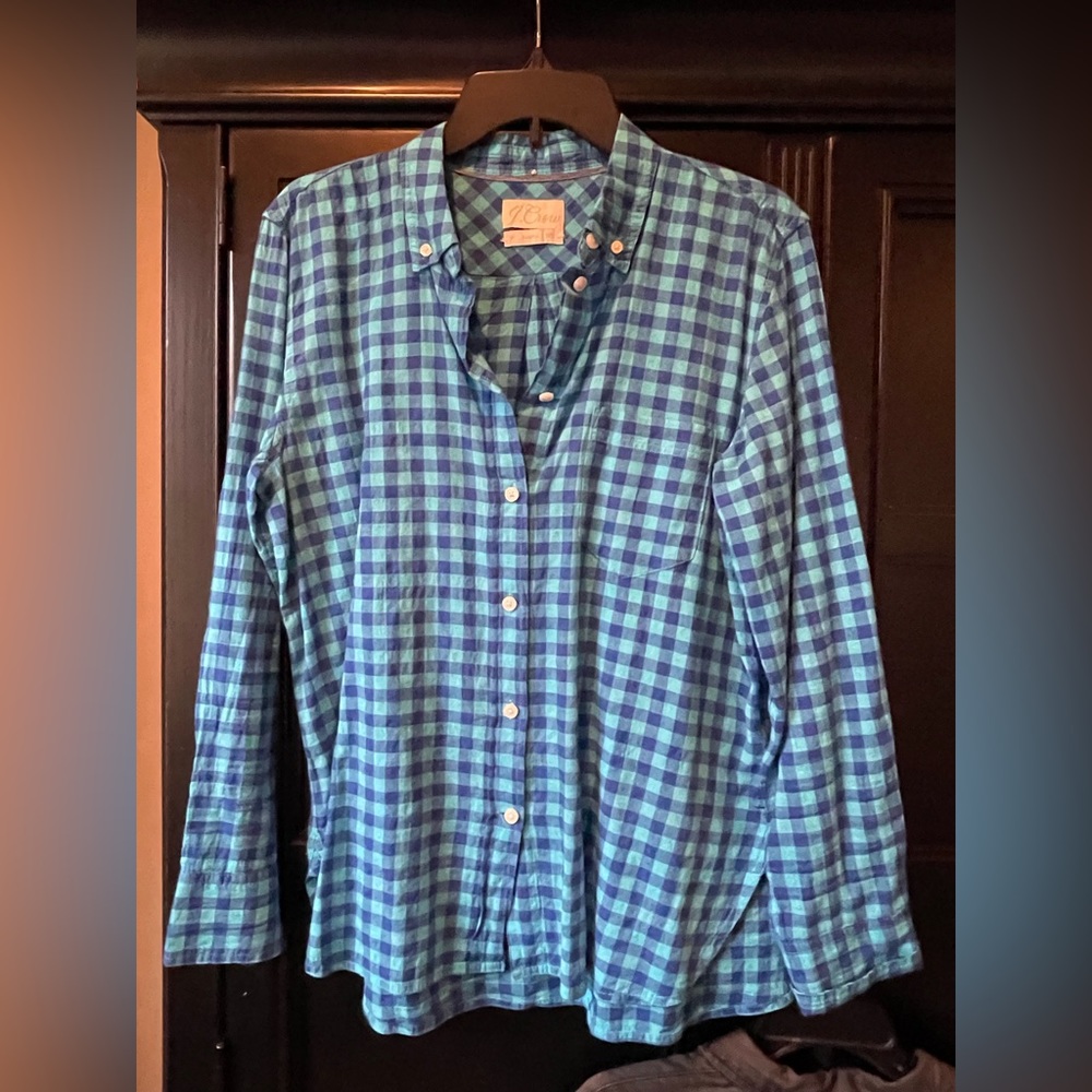 Bright JCrew Gingham Buttondown Shirt